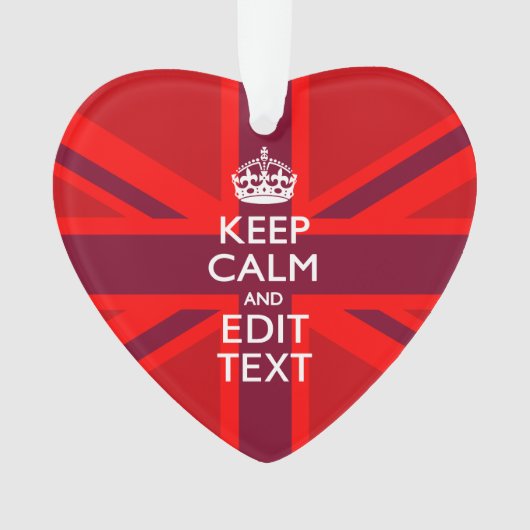 Red Keep Calm Have Your Text on Union Jack Flag (devant)