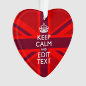 Red Keep Calm Have Your Text on Union Jack Flag (devant)
