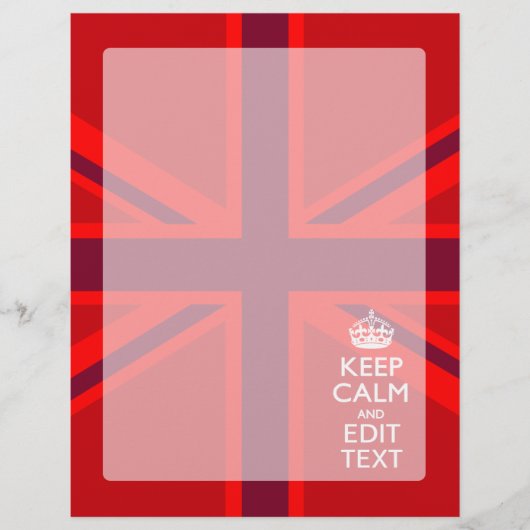Red Keep Calm heeft Jouw tekst op vlag van de Unie (Voorkant)