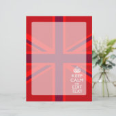 Red Keep Calm heeft Jouw tekst op vlag van de Unie (Staand voorkant)