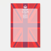 Red Keep Calm heeft Jouw tekst op vlag van de Unie Post-it® Notes (Voorkant)