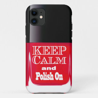 Red Keep Calm Nail Poolse fles iPhone 5 Hoesje