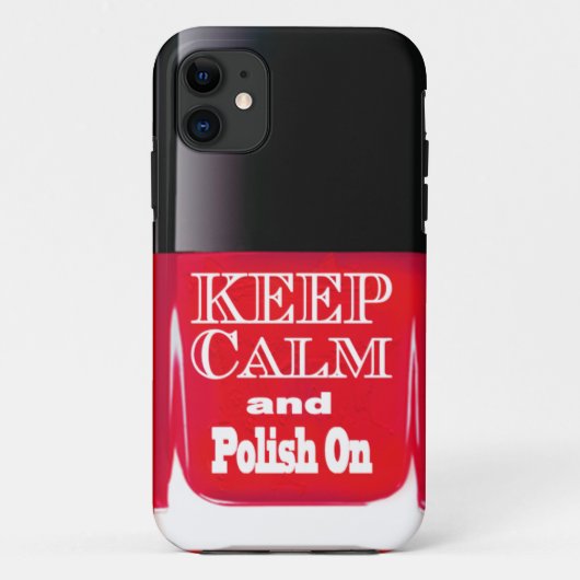 Red Keep Calm Nail Poolse fles iPhone 5 Hoesje (Achterkant)