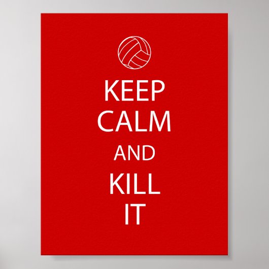 Red Keep Calm Volleyball Poster (Voorkant)