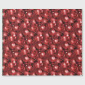 Red kerst Baubles Cadeaupapier (Vlak)