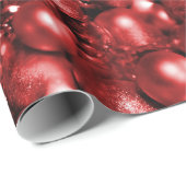 Red kerst Baubles Cadeaupapier (Rol Hoek)