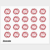 Red kerst Baubles Ronde Sticker (Vel)