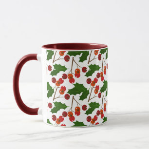 Red kerst Holly Berries   FEESTDAGEN Mok