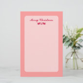 Red kerst Holly Leaves Briefpapier (Staand voorkant)