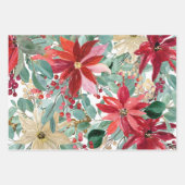 Red kerst Poinsettia Inpakpapier Vel (Voorkant 3)