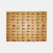 Red kerstboom modern op Gold Fleece Deken (Voorkant (Horizontaal))