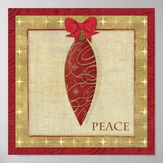 Red Kerstdecoration Love Poster (Voorkant)