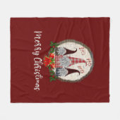 Red Kerstgnomen Trendy Elves Fleece Deken (Voorkant (Horizontaal))