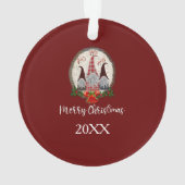 Red Kerstgnomen Trendy Elves Ornament (achterkant)