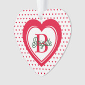 Red Kersthart, op maat gemaakt Ornament (voorkant)