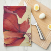 Red Kerstmis Amaryllis Kitchen Towels Theedoek (Quarter Fold)