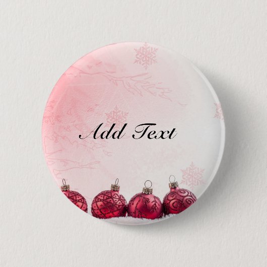 Red Kerstmis Baubles sjabloon Ronde Button 5,7 Cm (Voorkant)
