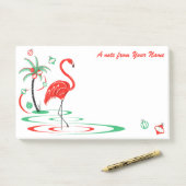 Red Kerstmis Flamingo Baubles Tekst groot Post-it® Notes (Op bureau)