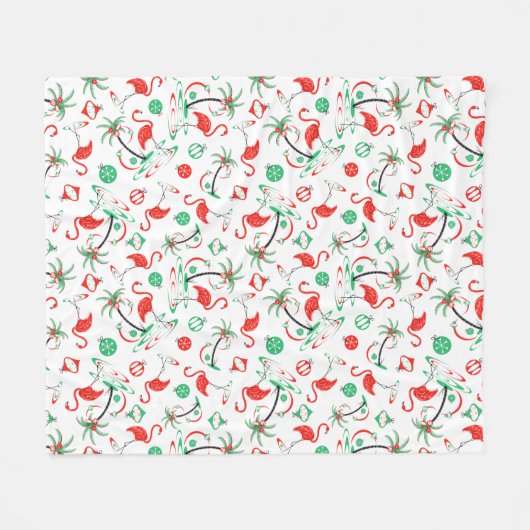 Red Kerstmis Flamingo Multi fleece (Voorkant (Horizontaal))