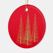 Red Kerstmis Gold Trees Ball Star Ornament (Links)