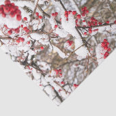 Red Kerstmis Holly Berries Snow WInter Ontkoppelin Tissuepapier (Detail)