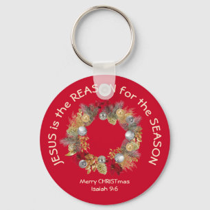 Red Kerstmis JESUS IS DE REDEN Sleutelhanger