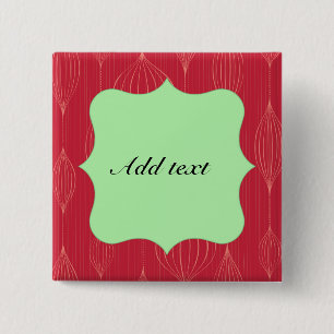 Red Kerstmis Lijst Sjabloon,  Vierkante Button 5,1 Cm