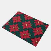 Red Kerstmis Poinsettia Doormat Deurmat (Schuin)