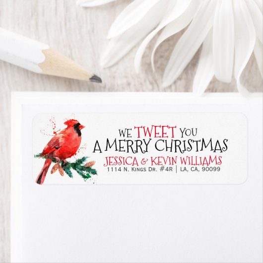 Red Kerstmis Robin-We hebben je een prettig kerstf Etiket (Insitu)