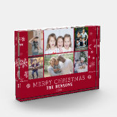 Red Kerstmis Snowflake Family 6 Foto Collage (Links)