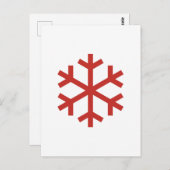 Red Kerstsnowflake Briefkaart (Voorkant / Achterkant)