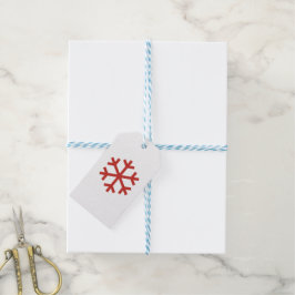 Red Kerstsnowflake Cadeaulabel