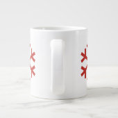 Red Kerstsnowflake Extra Grote Beker (Achterkant)