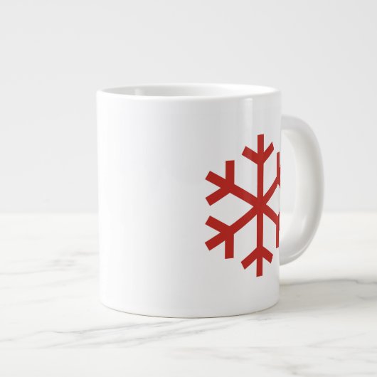 Red Kerstsnowflake Extra Grote Beker (Voorkant rechts)