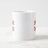 Red Kerstsnowflake Extra Grote Beker (Voorkant)