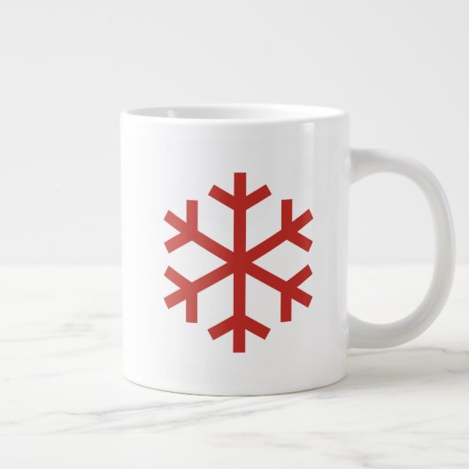 Red Kerstsnowflake Extra Grote Beker (Rechts)