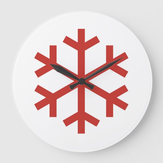 Red Kerstsnowflake Grote Klok (Voorkant)