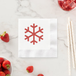 Red Kerstsnowflake Servet