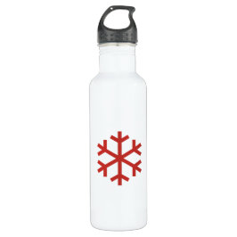 Red Kerstsnowflake Waterfles