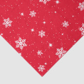 Red Kerststerren Snowflakes Patroon Tissuepapier (Detail)