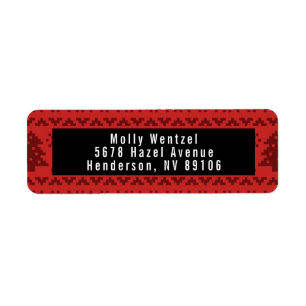 Red KerstSweater Holiday Return Address Etiket