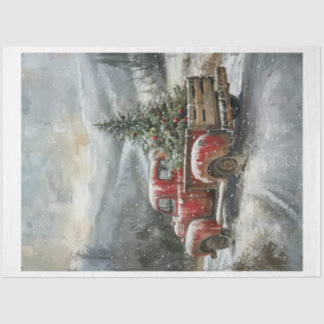 Red Kersttruck Tissuepapier
