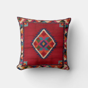 Red Kilim Rug Kussens: vet, uniek en tijdloos Kussen