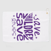 Red kinderen, red levens golfhanddoek (Horizontaal)