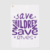 Red kinderen, red levens golfhanddoek (Voorkant)