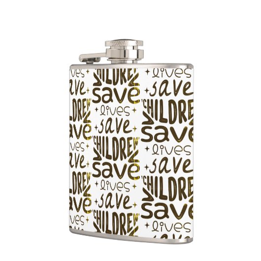 Red kinderen, red levens heupfles (Links)