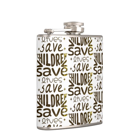 Red kinderen, red levens heupfles (Rechts)