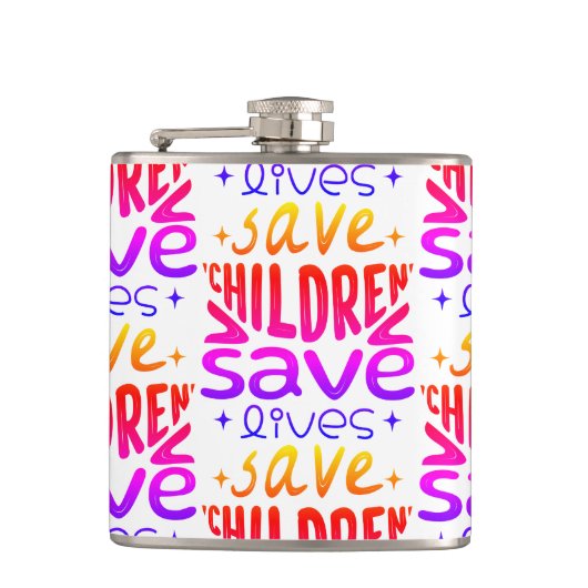 Red kinderen, red levens heupfles (Voorkant)