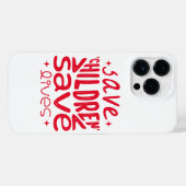 Red kinderen, red levens iPhone hoesje (Achterkant horizontaal)