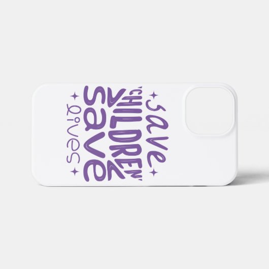 Red kinderen, red levens iPhone hoesje (Achterkant horizontaal)